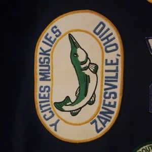 Vintage 70's Y Cities Muskies patch Zanesville, OH